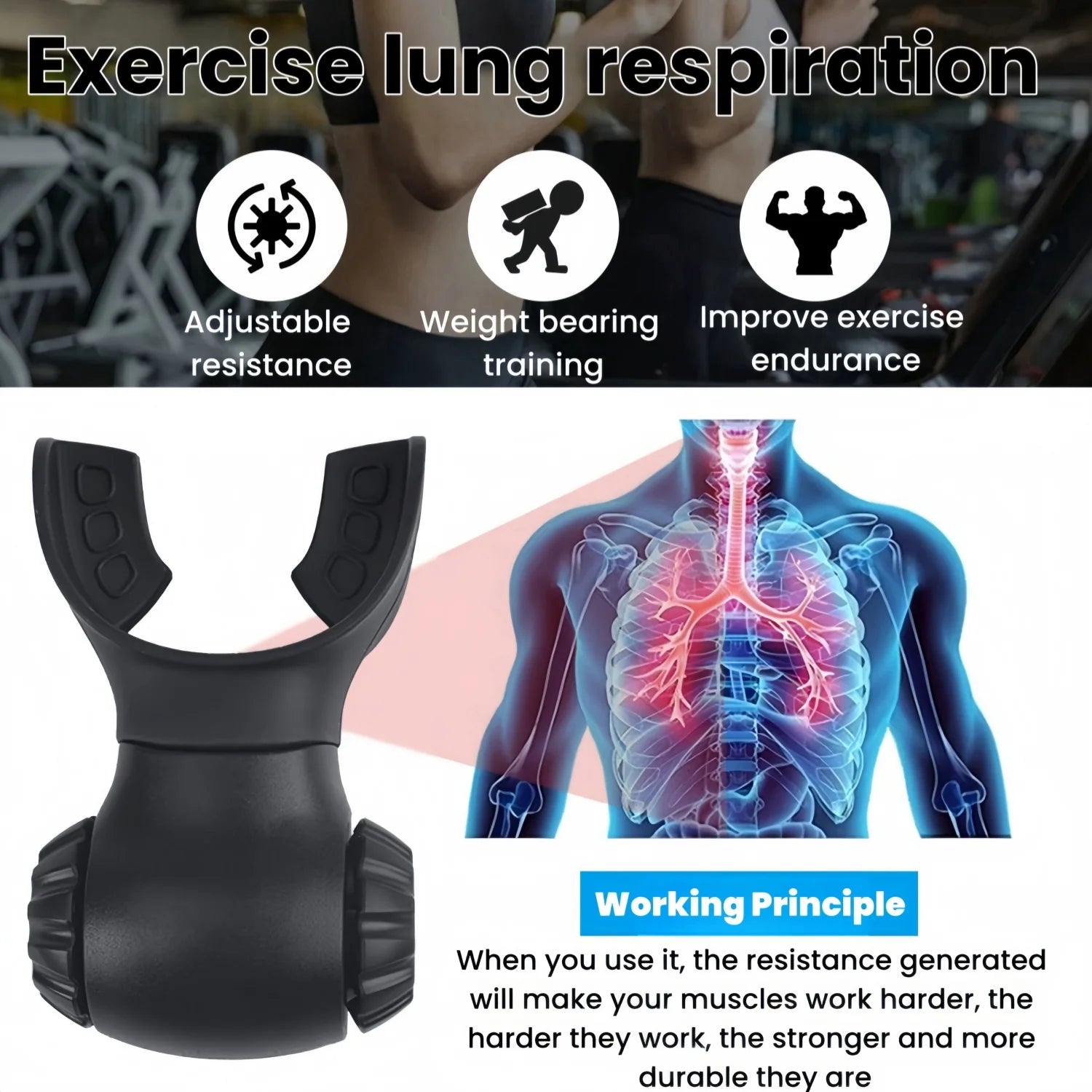 Breathing Resistance Trainer,Precise Adjustment System Portable Resistance Trainer,Muscle Trainer for Improve Strength&Endurance